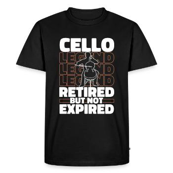Retired cello cellist - Men's Premium Organic T-Shirt - black - Front - Nico (187cm)