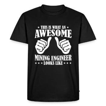 Engineer Komisch Mining Engineer - Men's Premium Organic T-Shirt - black - Front - Nico (187cm)
