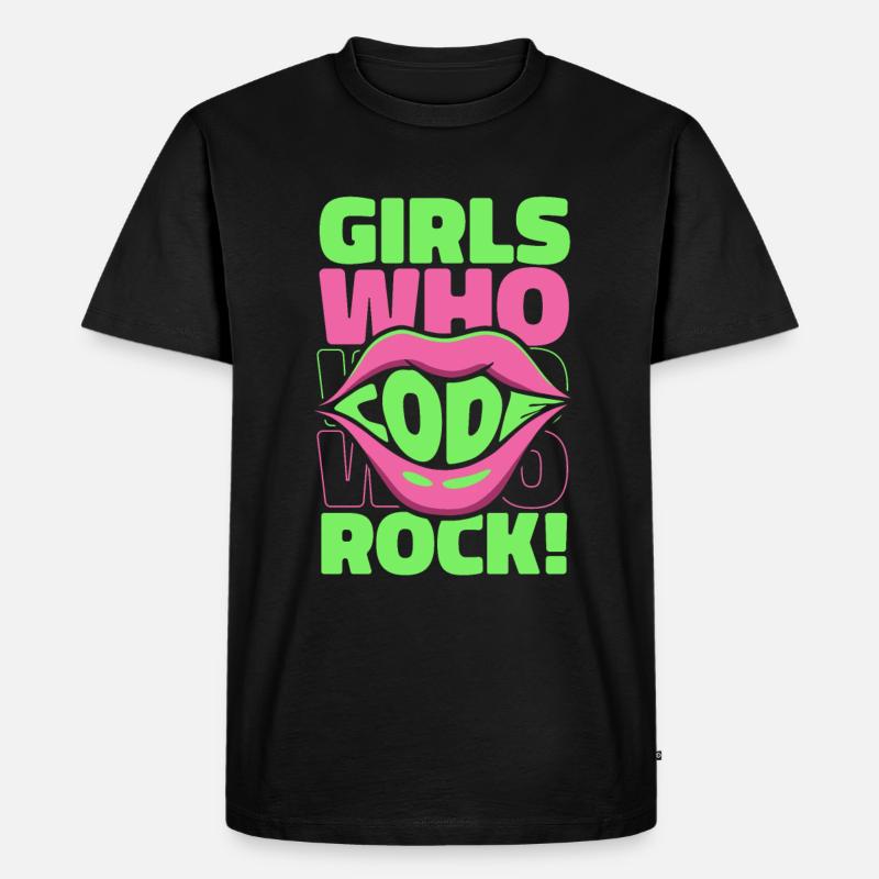 Développeur Coder Programmeur Girl - T-shirt Premium bio Homme - noir