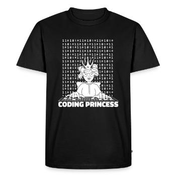 Développeur Coder Programmeur Princess - T-shirt Premium bio Homme - noir - Devant - Nico (187cm)