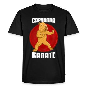 Capybara Karate Fighters - Men's Premium Organic T-Shirt - black - Front - Nico (187cm)