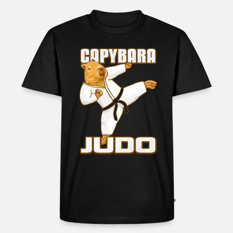 Capybara Judo GI - Männer Premium Bio T-Shirt - Schwarz