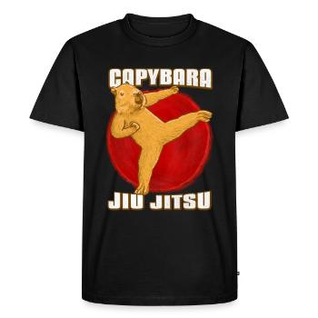 Capybara Meme Jiu Jitsu - Men's Premium Organic T-Shirt - black - Front - Nico (187cm)