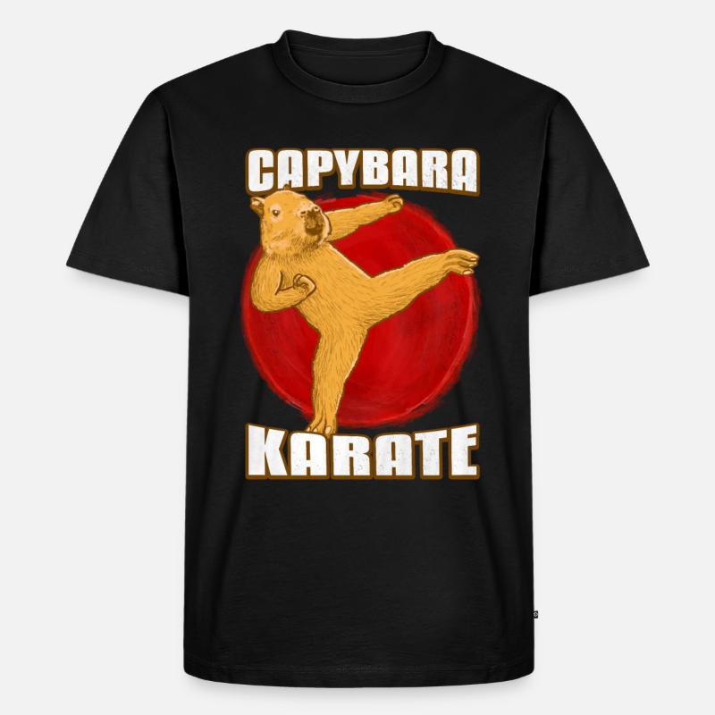 Karaté Capybara - T-shirt Premium bio Homme - noir