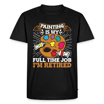 Palette de vernissage peintre - T-shirt Premium bio Homme - noir - Devant - Nico (187cm)