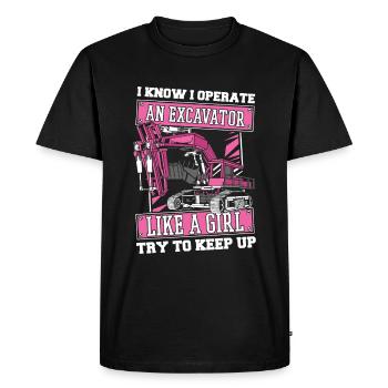 Excavator driver funny - Men's Premium Organic T-Shirt - black - Front - Nico (187cm)