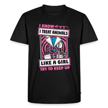 Veterinarian Veterinarian Witzig - Men's Premium Organic T-Shirt - black - Front - Nico (187cm)