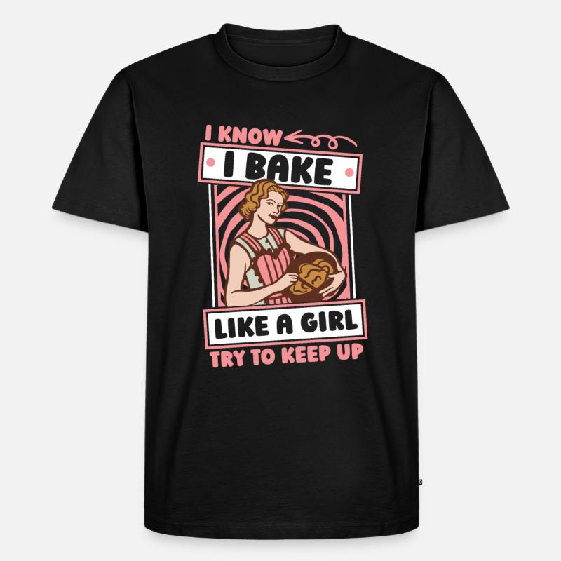 Backen Bäcker Bäckerei Mädchen - Männer Premium Bio T-Shirt - Schwarz
