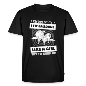 Hot Air Ballooning Fun - Men's Premium Organic T-Shirt - black - Front - Nico (187cm)