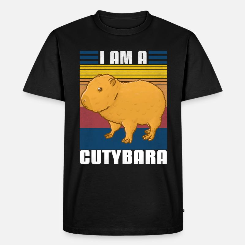 Süßes Capybara - Männer Premium Bio T-Shirt - Schwarz