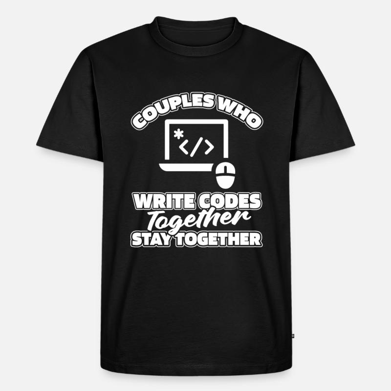 Developer Coder Programmer Pair - Men's Premium Organic T-Shirt - black
