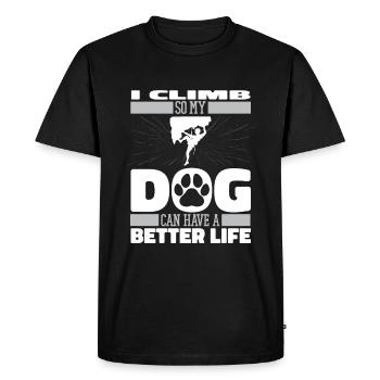 Climbing Climbing Dog - Men's Premium Organic T-Shirt - black - Front - Nico (187cm)