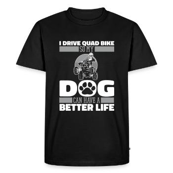 Chien de quad - T-shirt Premium bio Homme - noir - Devant - Nico (187cm)