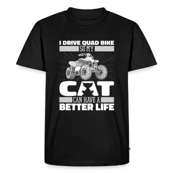 Quad Chat - T-shirt Premium bio Homme - noir - Devant - Nico (187cm)