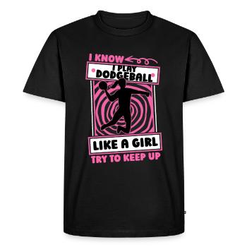 Filles de ballon chasseur - T-shirt Premium bio Homme - noir - Devant - Nico (187cm)