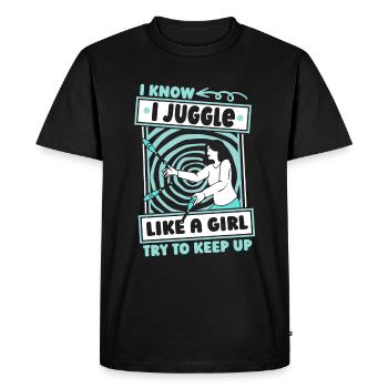 Juggling Juggler Humor - Men's Premium Organic T-Shirt - black - Front - Nico (187cm)