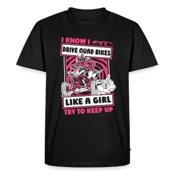 Quad Bike Drôle - T-shirt Premium bio Homme - noir - Devant - Nico (187cm)