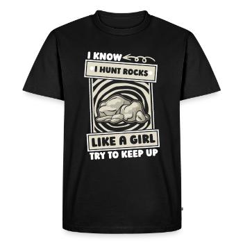 Géologue Collectionneuse de pierres - T-shirt Premium bio Homme - noir - Devant - Nico (187cm)