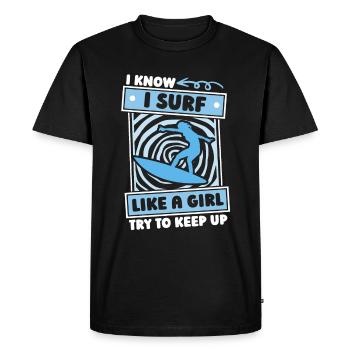 Surfer Surfing Girls - T-shirt Premium bio Homme - noir - Devant - Nico (187cm)