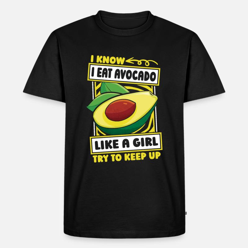 Avocado Mädchen - Männer Premium Bio T-Shirt - Schwarz