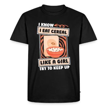 Petit déjeuner Muesli Cereal Girls - T-shirt Premium bio Homme - noir - Devant - Nico (187cm)