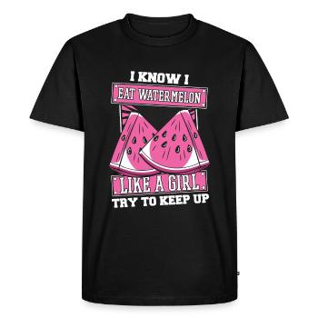 Fille de pastèque - T-shirt Premium bio Homme - noir - Devant - Nico (187cm)