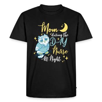 Maman infirmière - T-shirt Premium bio Homme - noir - Devant - Nico (187cm)