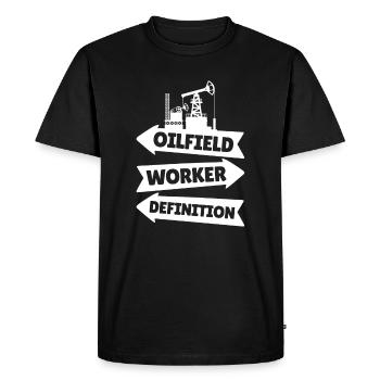 Plate-forme pétrolière de champs pétrolifères - T-shirt Premium bio Homme - noir - Devant - Nico (187cm)