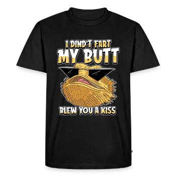 Bartagame Humour du dragon barbu - T-shirt Premium bio Homme - noir - Devant - Nico (187cm)