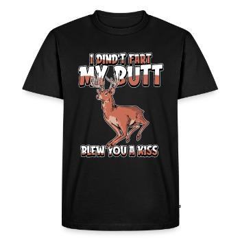 Hirsch Funny - Men's Premium Organic T-Shirt - black - Front - Nico (187cm)