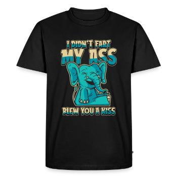 Drôle d’éléphant - T-shirt Premium bio Homme - noir - Devant - Nico (187cm)
