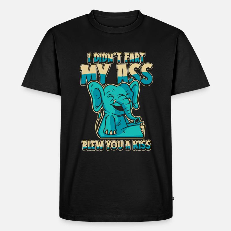 Elefant Witzig - Männer Premium Bio T-Shirt - Schwarz