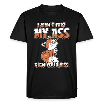 Renard drôle - T-shirt Premium bio Homme - noir - Devant - Nico (187cm)