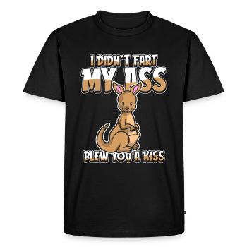Jeux de mots kangourou - T-shirt Premium bio Homme - noir - Devant - Nico (187cm)