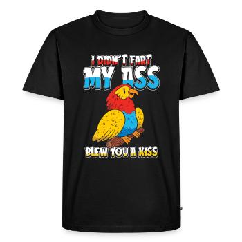 Parrot Funny - Men's Premium Organic T-Shirt - black - Front - Nico (187cm)