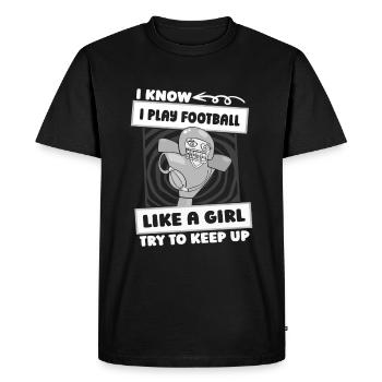 Football américain féminin - T-shirt Premium bio Homme - noir - Devant - Nico (187cm)