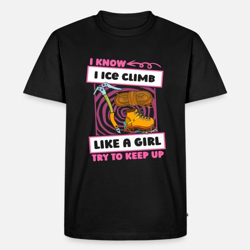 Eisklettern Mädchen - Männer Premium Bio T-Shirt - Schwarz
