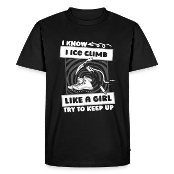 Filles grimpeuses sur glace - T-shirt Premium bio Homme - noir - Devant - Nico (187cm)
