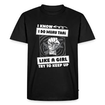 Muay Thai Boxing Filles - T-shirt Premium bio Homme - noir - Devant - Nico (187cm)