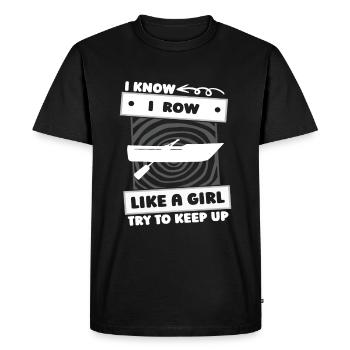 Aviron filles - T-shirt Premium bio Homme - noir - Devant - Nico (187cm)