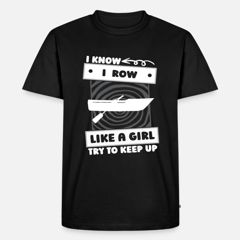 Rudern Ruderer Mädchen - Männer Premium Bio T-Shirt - Schwarz