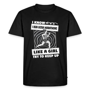 Ultramarathon filles - T-shirt Premium bio Homme - noir - Devant - Nico (187cm)