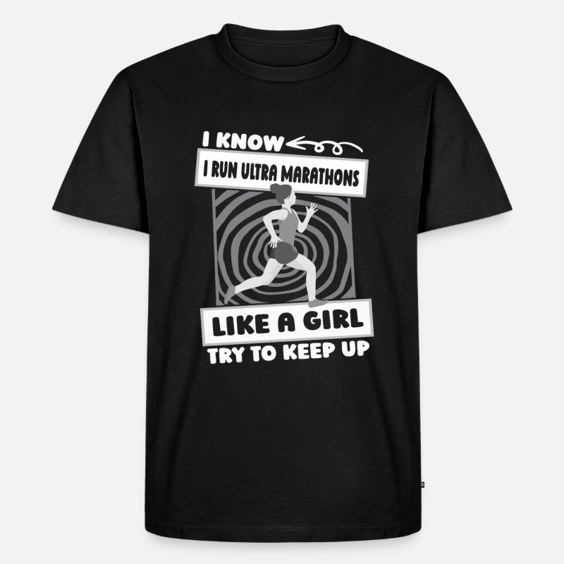 Ultramarathon Mädchen - Männer Premium Bio T-Shirt - Schwarz