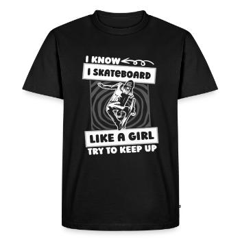 Skateboard Skater Filles - T-shirt Premium bio Homme - noir - Devant - Nico (187cm)
