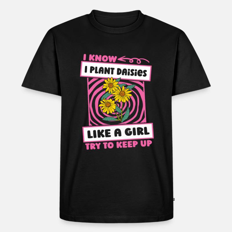 Gänseblume Gänseblümchen Mädchen - Männer Premium Bio T-Shirt - Schwarz