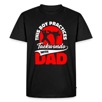 Taekwondo Père Taekwondo - T-shirt Premium bio Homme - noir - Devant - Nico (187cm)