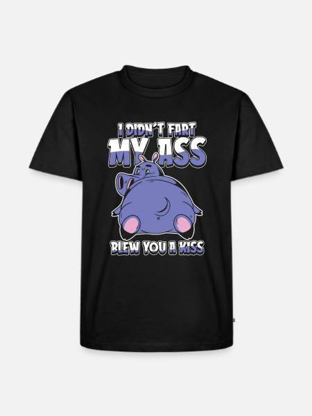Nilpferd Flusspferd Witzig - Männer Premium Bio T-Shirt - Schwarz
