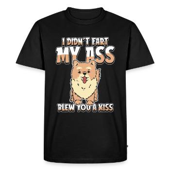Poméranien Je n’ai pas pété mes fesses t’a soufflé un baiser - T-shirt Premium bio Homme - noir - Devant - Nico (187cm)