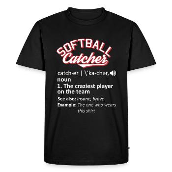 Softball Humor - Men's Premium Organic T-Shirt - black - Front - Nico (187cm)