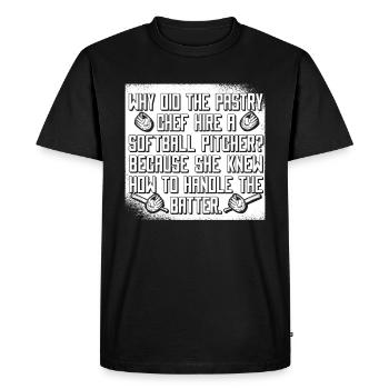 Softball drôle - T-shirt Premium bio Homme - noir - Devant - Nico (187cm)